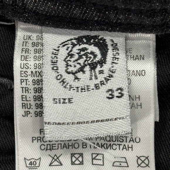 Diesel Thavar XP Jeans Mens 33 x 34 Gray Distressed Denim Slim Skinny Fit - Picture 8 of 15